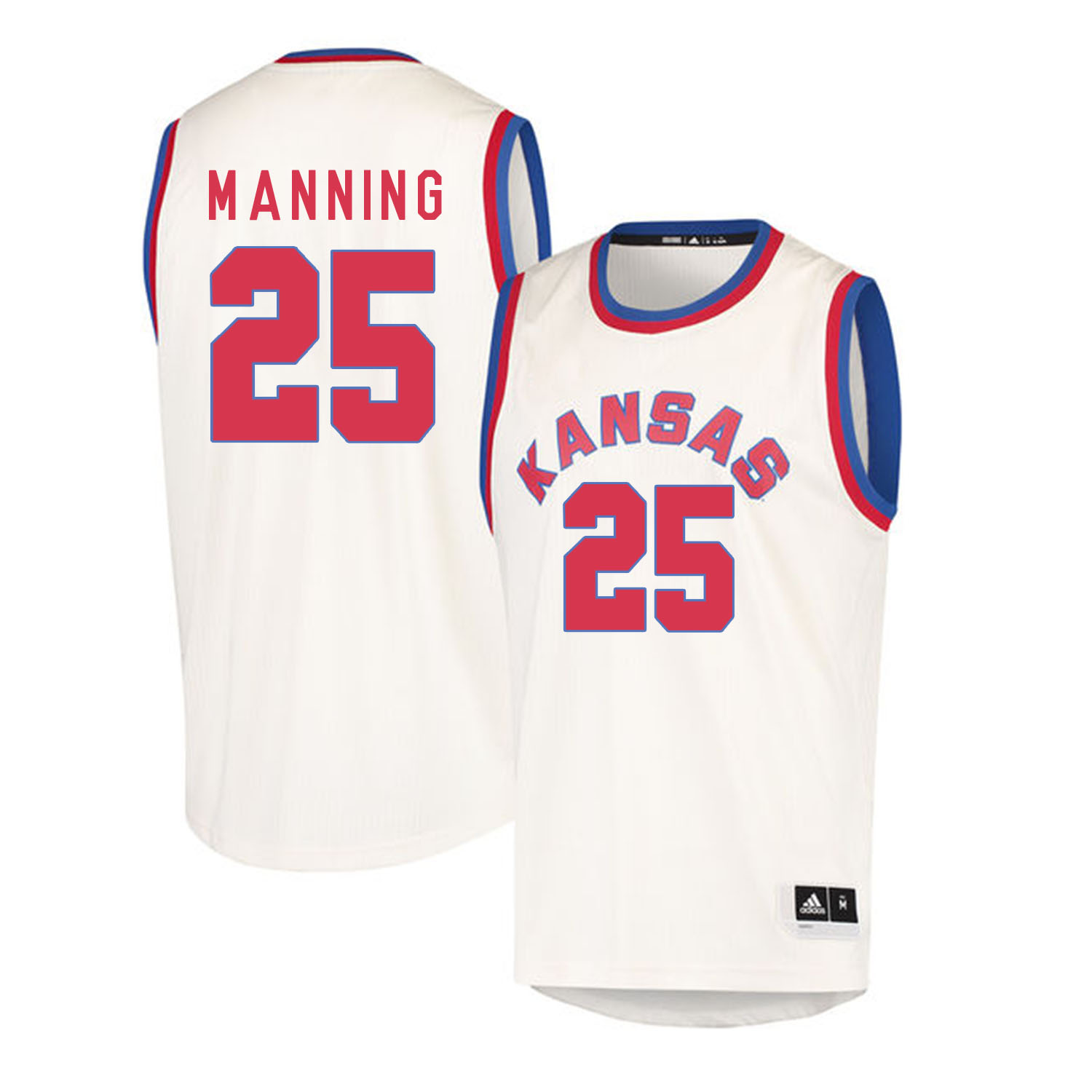Kansas Jayhawks #25 Danny Manning Cream Throwback College Basketball Jersey