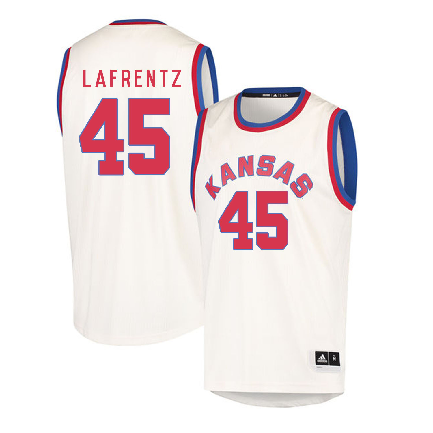 Kansas Jayhawks 45 Raef LaFrentz Cream Throwback College Basketball Jersey