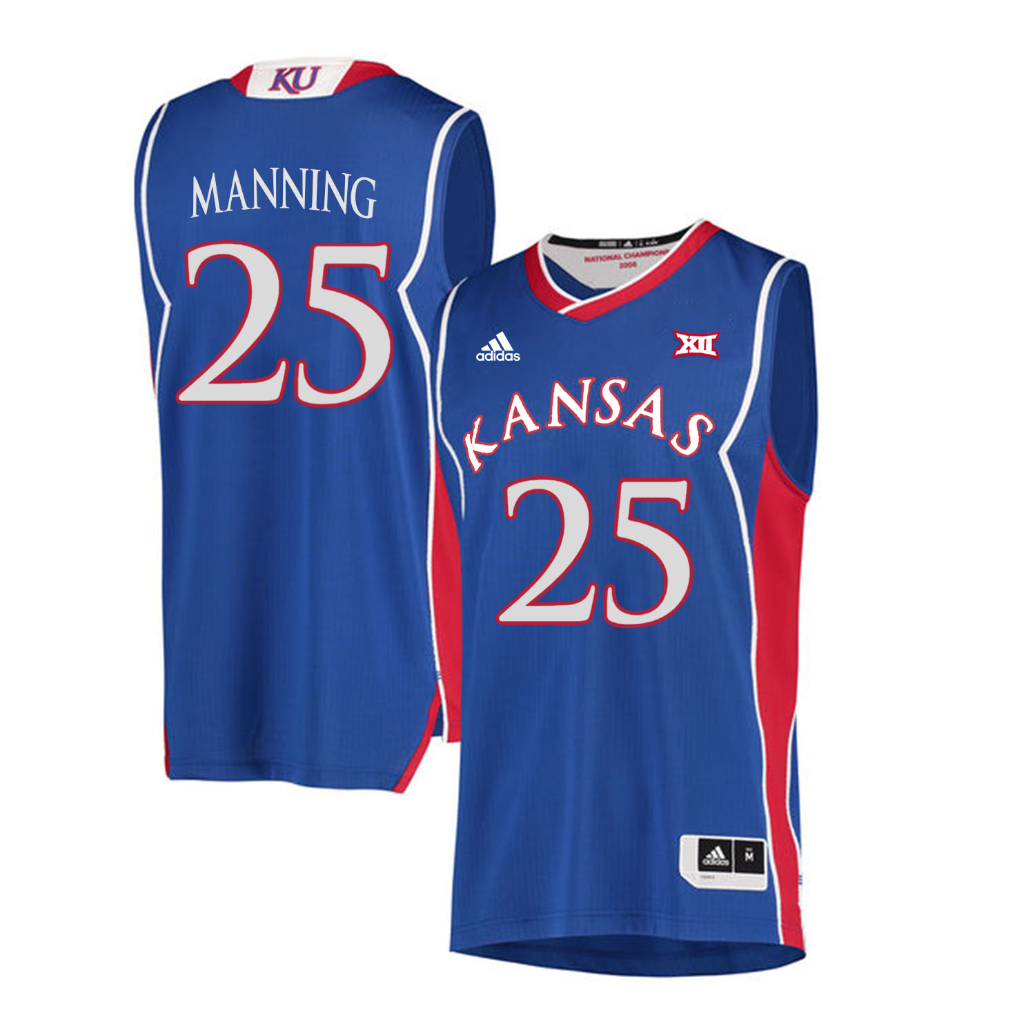 Kansas Jayhawks #25 Danny Manning Blue Throwback College Basketball Jersey