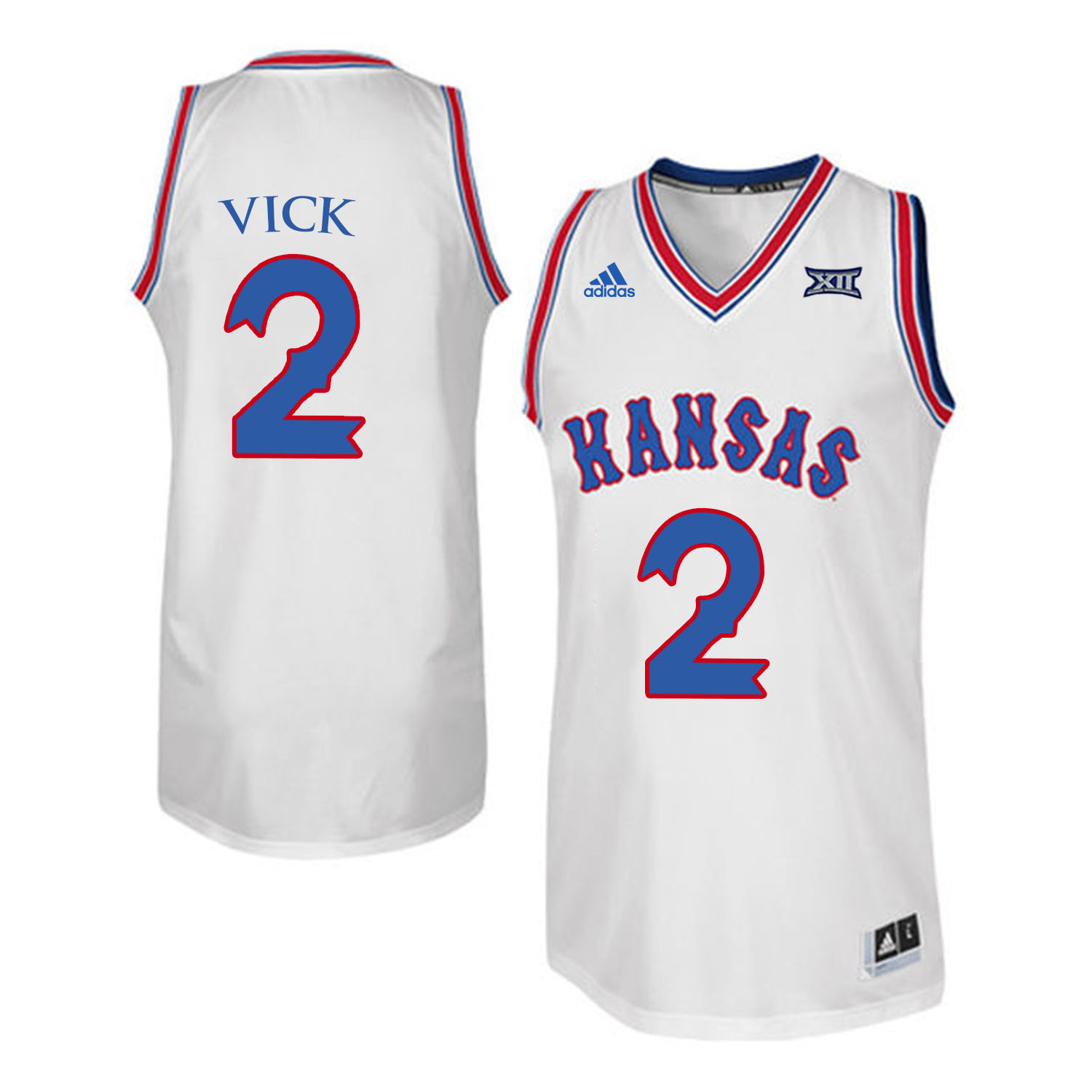 Kansas Jayhawks #2 Lagerald Vick White Throwback College Basketball Jersey Kansas Jayhawks #2 Lagerald Vick White Throwback College Basketball Jersey