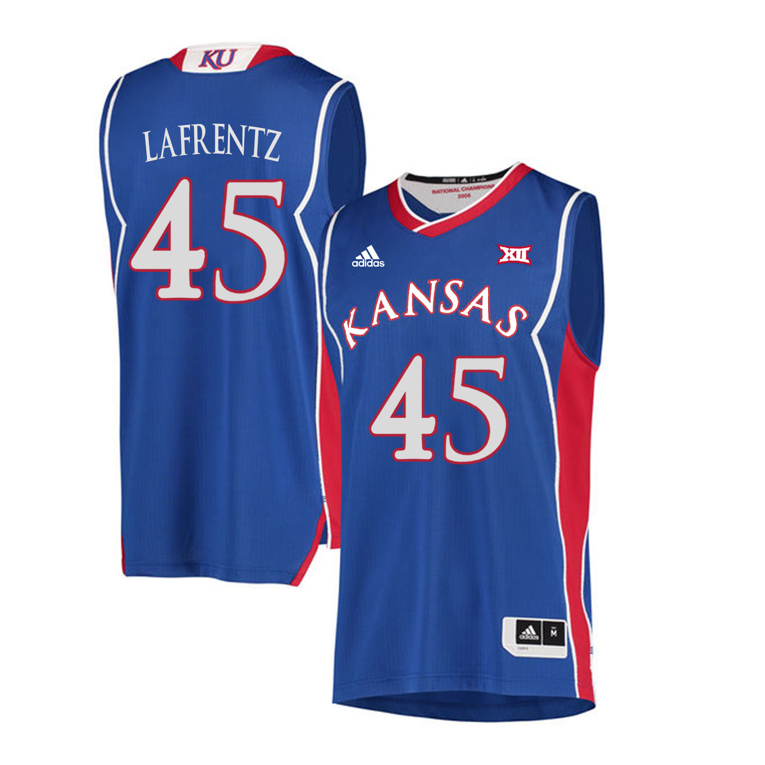 Kansas Jayhawks 45 Raef LaFrentz Blue Throwback College Basketball Jersey