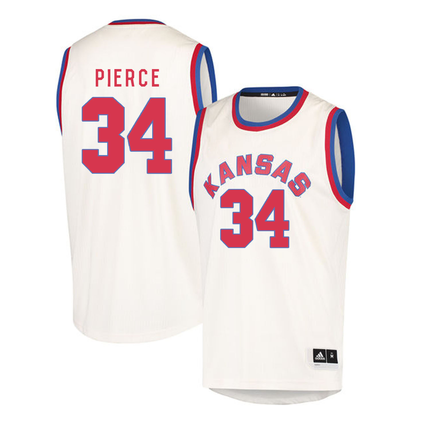 Kansas Jayhawks #34 Paul Pierce Cream Throwback College Basketball Jersey