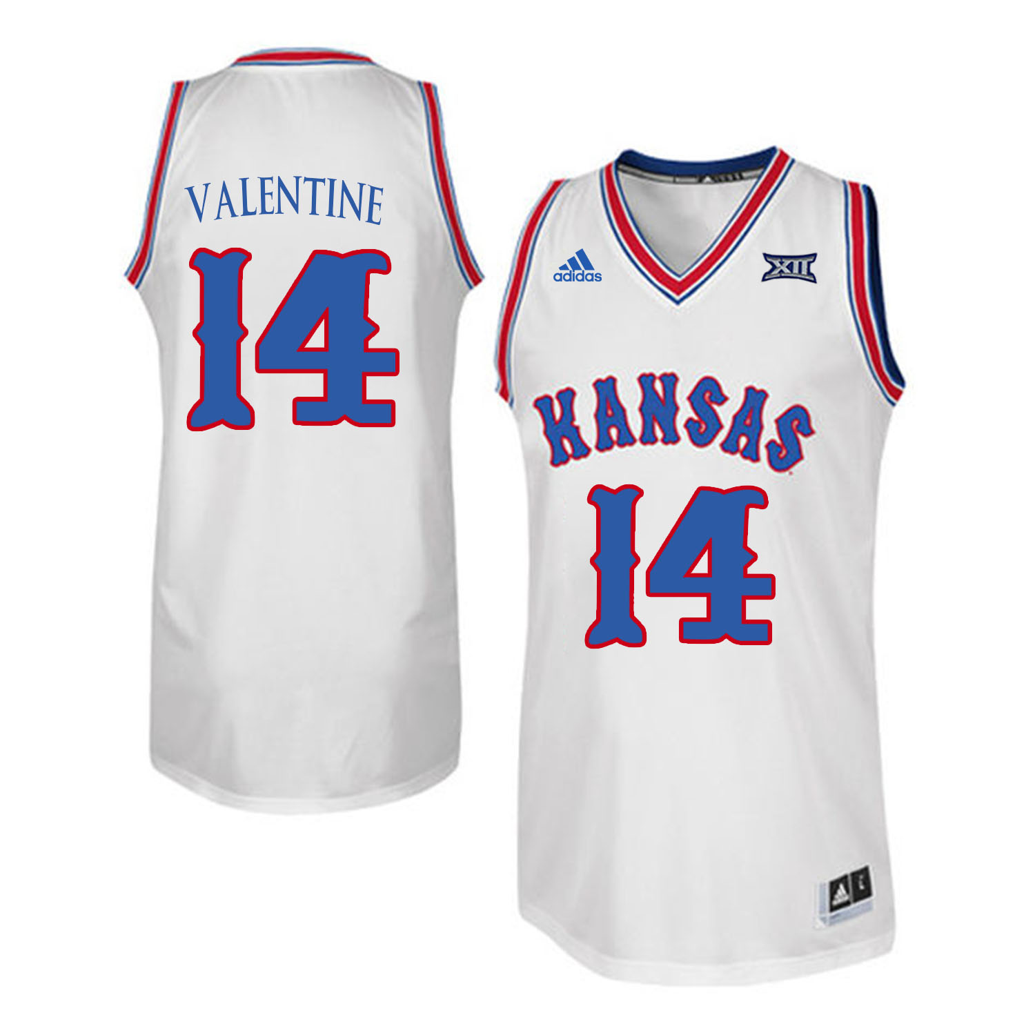 Kansas Jayhawks #14 Darnell Valentine White Throwback College Basketball Jersey