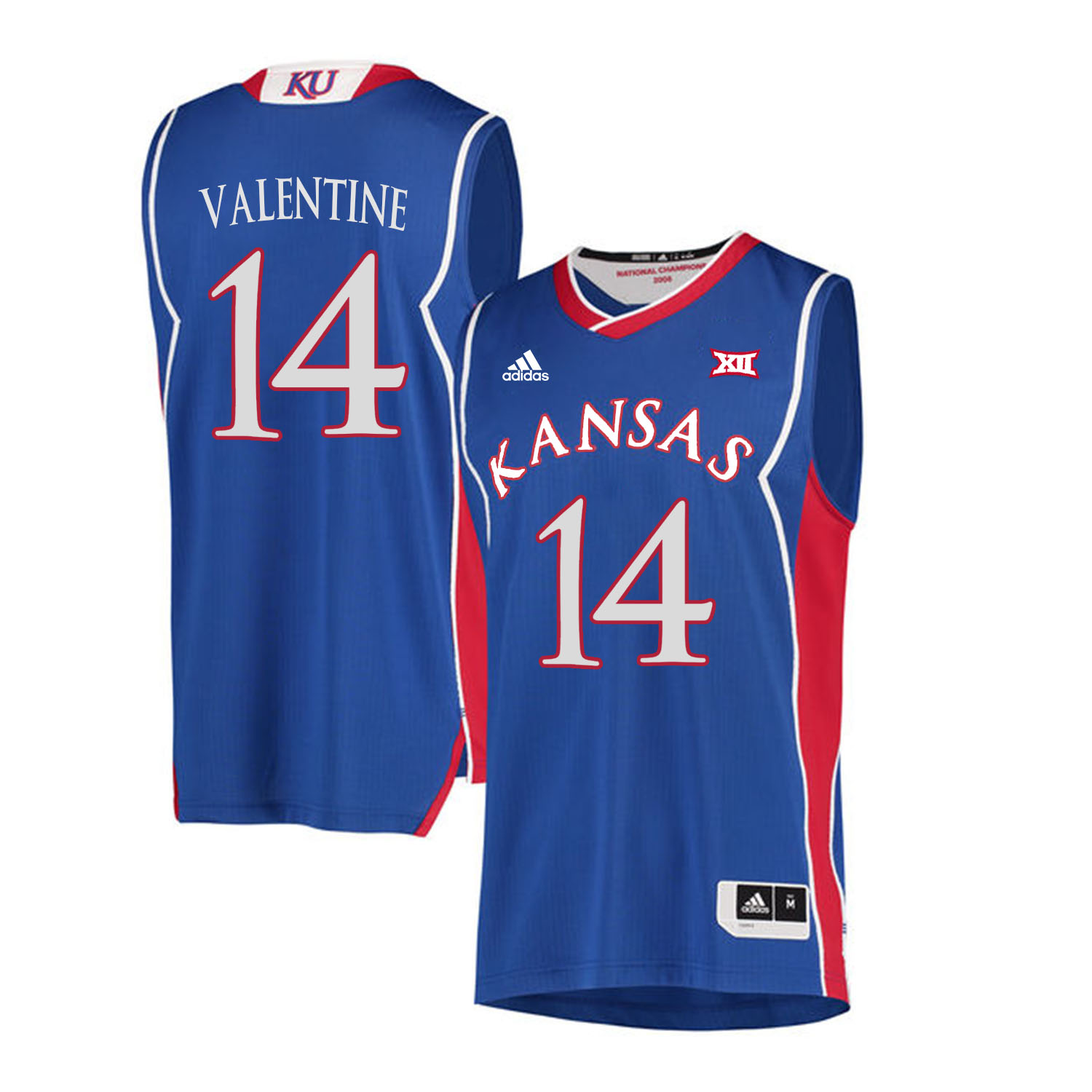 Kansas Jayhawks #14 Darnell Valentine Blue Throwback College Basketball Jersey