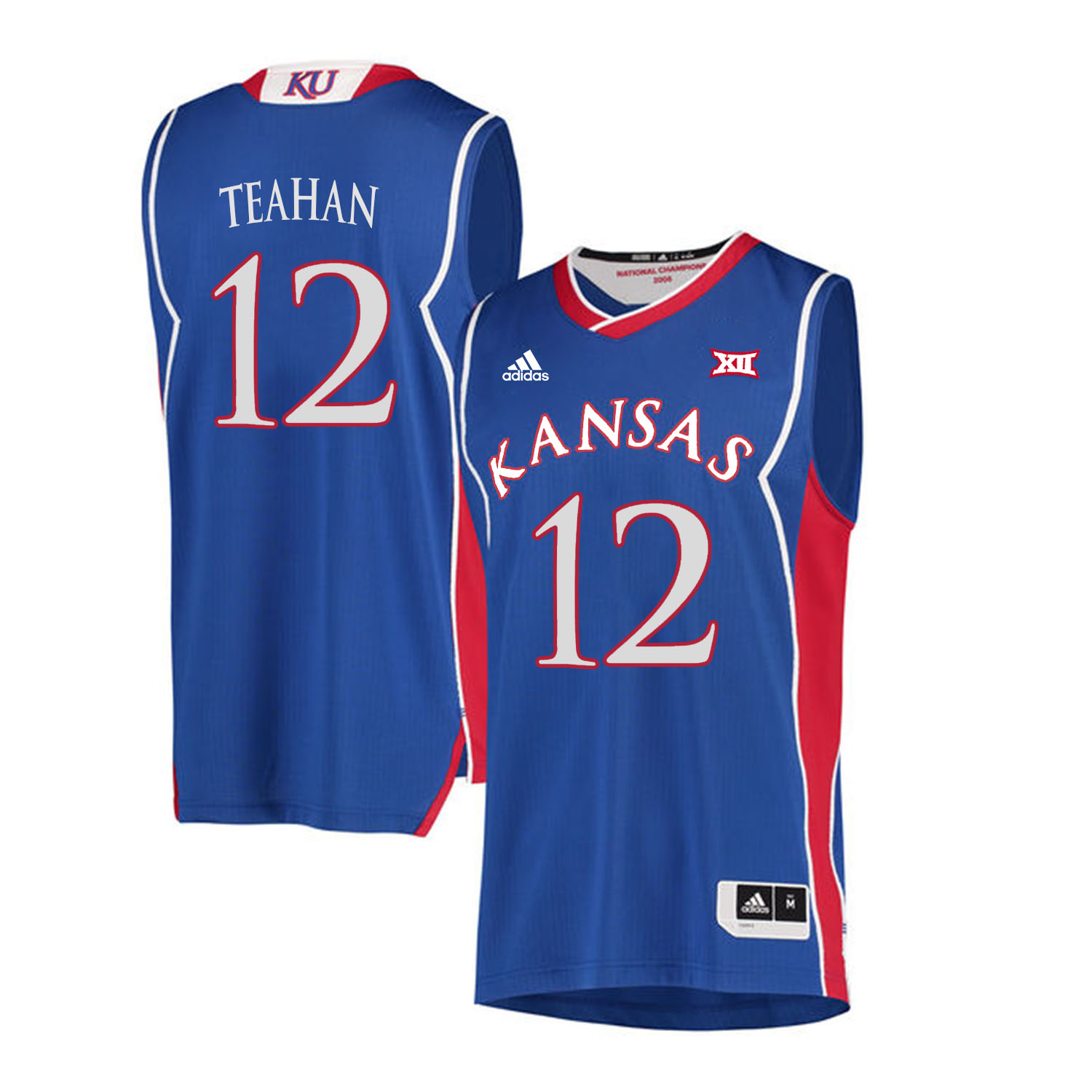 Kansas Jayhawks #12 Chris Teahan Blue Throwback College Basketball Jersey