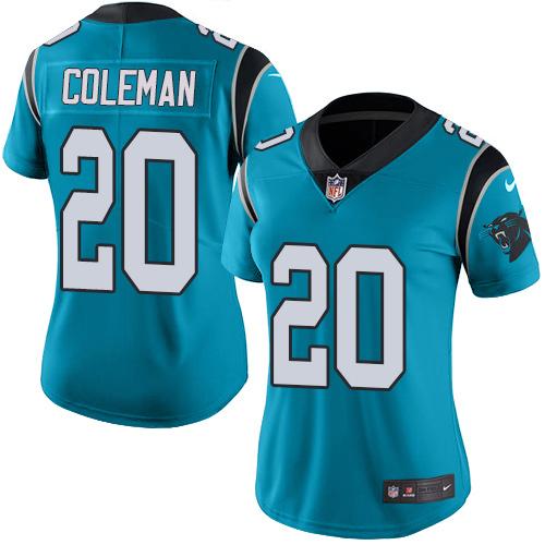 Nike Panthers #20 Kurt Coleman Blue Women's Stitched NFL Limited Rush Jersey Nike Panthers #20 Kurt Coleman Blue Women's Stitched NFL Limited Rush Jersey