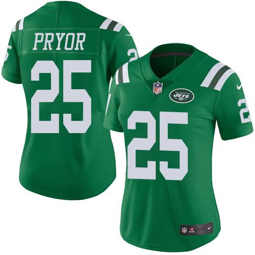 Nike Jets #25 Calvin Pryor Green Women's Stitched NFL Limited Rush Jersey Nike Jets #25 Calvin Pryor Green Women's Stitched NFL Limited Rush Jersey