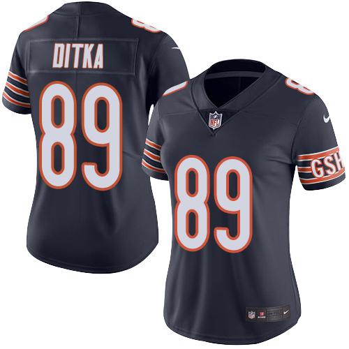 Nike Bears #89 Mike Ditka Navy Blue Women's Stitched NFL Limited Rush Jersey Nike Bears #89 Mike Ditka Navy Blue Women's Stitched NFL Limited Rush Jersey