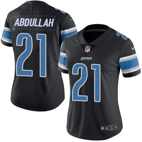 Nike Lions #21 Ameer Abdullah Black Women's Stitched NFL Limited Rush Jersey Nike Lions #21 Ameer Abdullah Black Women's Stitched NFL Limited Rush Jersey