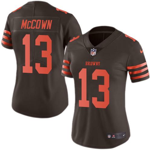 Nike Browns #13 Josh McCown Brown Women's Stitched NFL Limited Rush Jersey Nike Browns #13 Josh McCown Brown Women's Stitched NFL Limited Rush Jersey