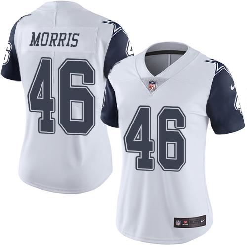 Nike Cowboys #46 Alfred Morris White Women's Stitched NFL Limited Rush Jersey Nike Cowboys #46 Alfred Morris White Women's Stitched NFL Limited Rush Jersey