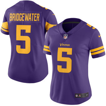 Teddy Bridgewater Minnesota Vikings Nike Women's Color Rush Limited Jersey - Purple