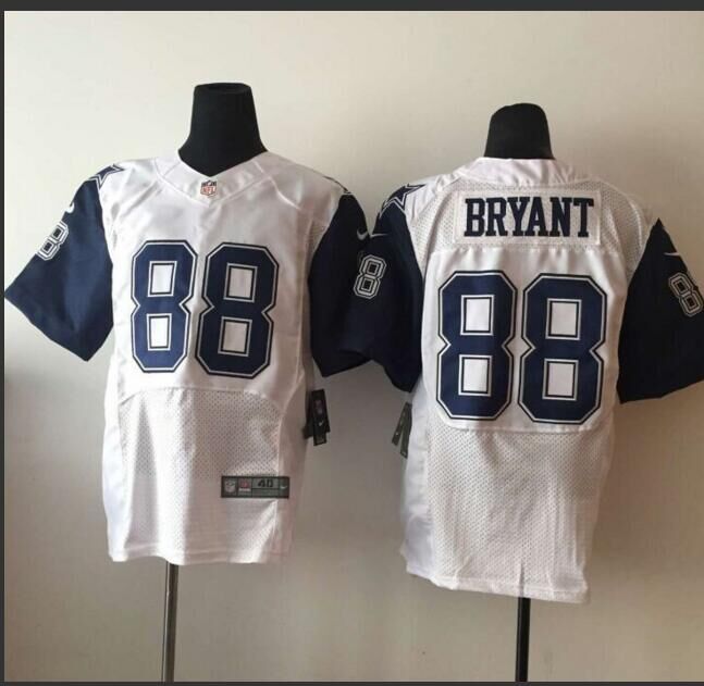 Nike Cowboys #88 Dez Bryant White Men's Stitched NFL Elite Rush Jersey
