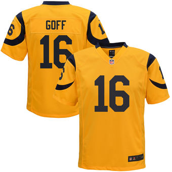 Jared Goff Los Angeles Rams Nike Youth Color Rush Game Jersey - Gold