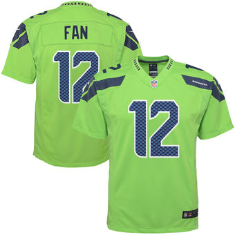 12 Fan Seattle Seahawks Nike Youth Color Rush Game Jersey - Green