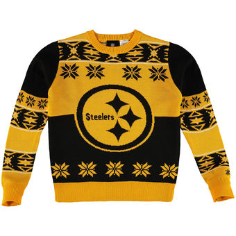 Youth Pittsburgh Steelers Gold Black Big Logo Ugly Sweater
