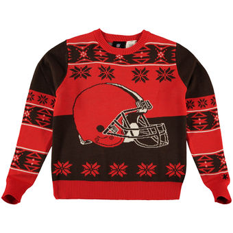Youth Cleveland Browns Orange Brown Big Logo Ugly Sweater