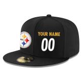 Men's Pittsburgh Steelers Black Custom On-Field Structured Snapback Hat