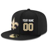 Men's New Orleans Saints Black Custom On-Field Structured Fitted Hat