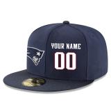 Men's New England Patriots Navy Custom On-Field Structured Snapback Hat