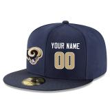Men's Los Angeles Rams Navy Custom On-Field 59FIFTY Structured Fitted Hat