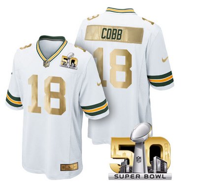 Pre Order Green Bay Packers Jersey 18 Randall Cobb White Super Bowl 50 Limited Jerseys