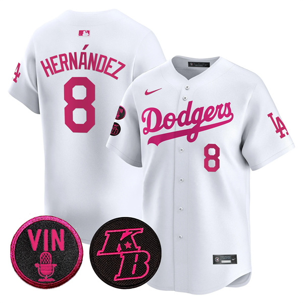Men's Los Angeles Dodgers #8 Enrique Hernández White 2026 Mother’s Day Vapor Premier Limited Stitched Baseball Jersey Men's Los Angeles Dodgers #8 Enrique Hernández White 2026 Mother’s Day Vapor Premier Limited Stitched Baseball Jersey